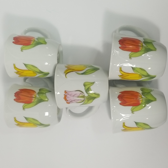 TULIP TIME TEA CUP BY SHAFFORD SET OF 6 CUPS ONLY - Picture 7 of 8
